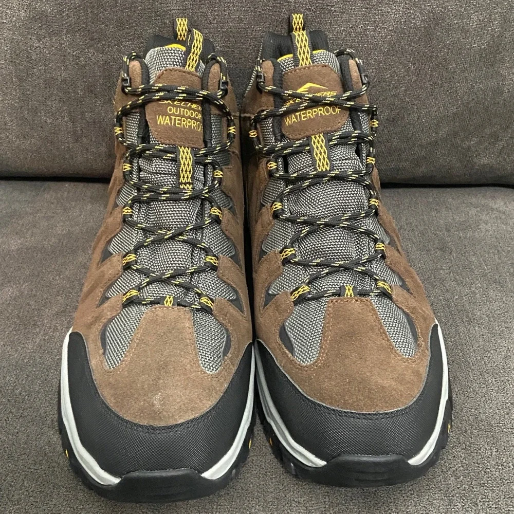 Skechers Rickter-Branson Boot Mens 13 Khaki Waterproof Outdoor Hiking 204910/KHK